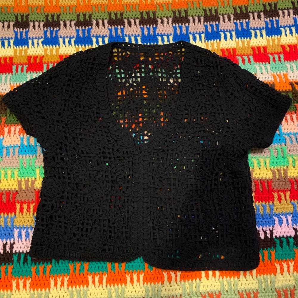 Alfred Dunner Black L or Xl cableknit